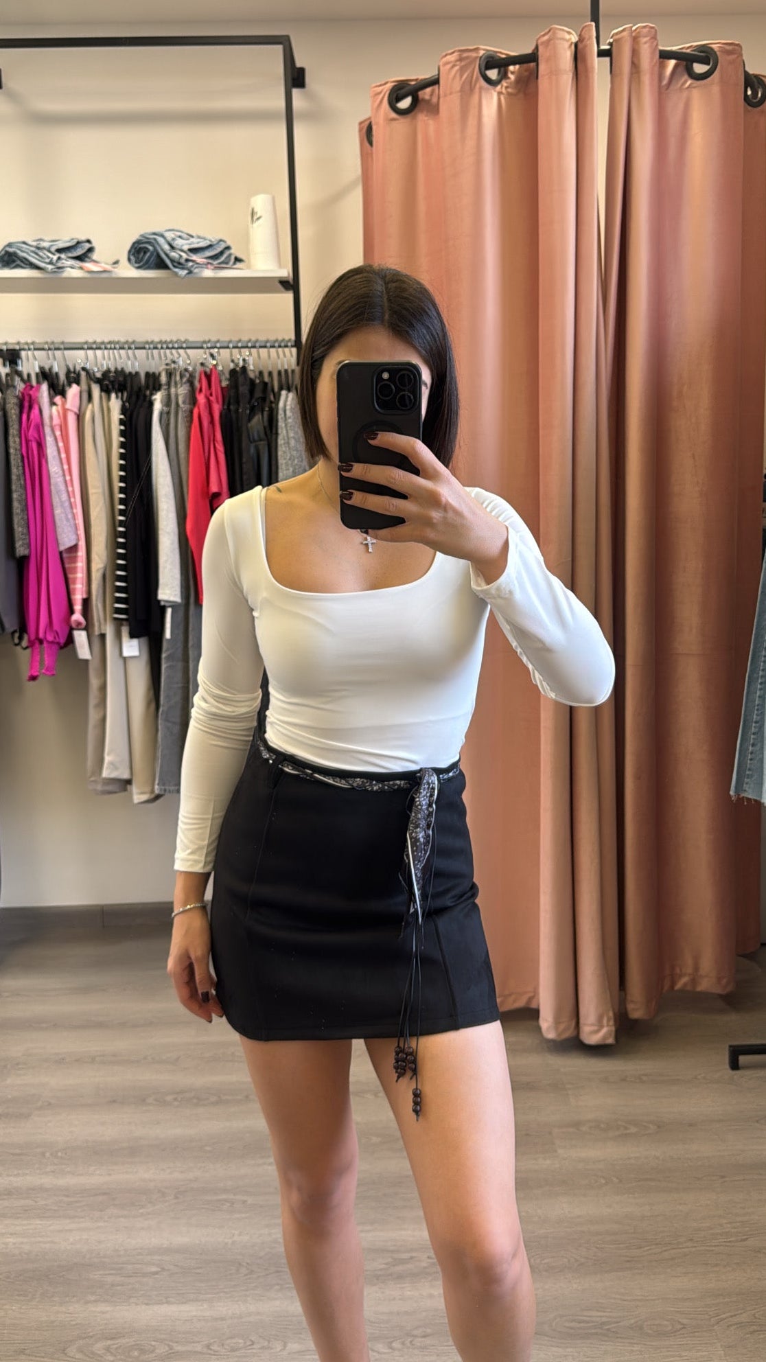 Mini Skirt -Suede Black