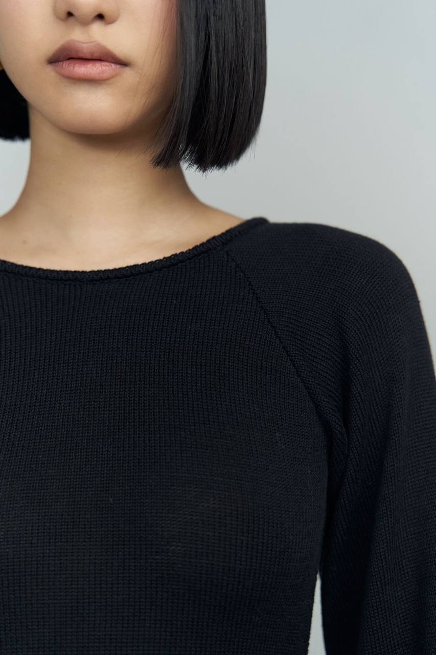 Knitwear Dress - Black/Beige