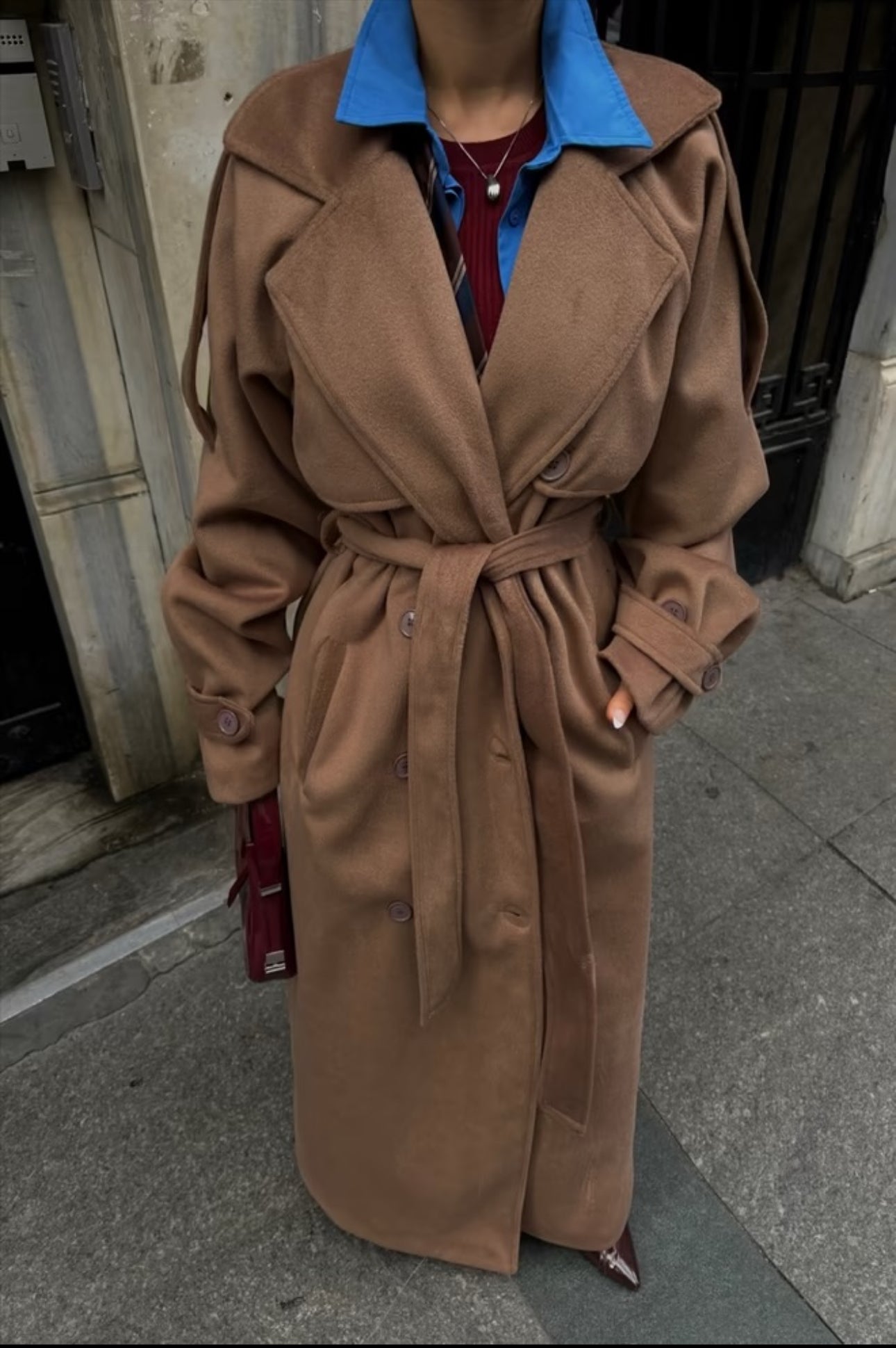 Oversized Long Coat Single Breasted