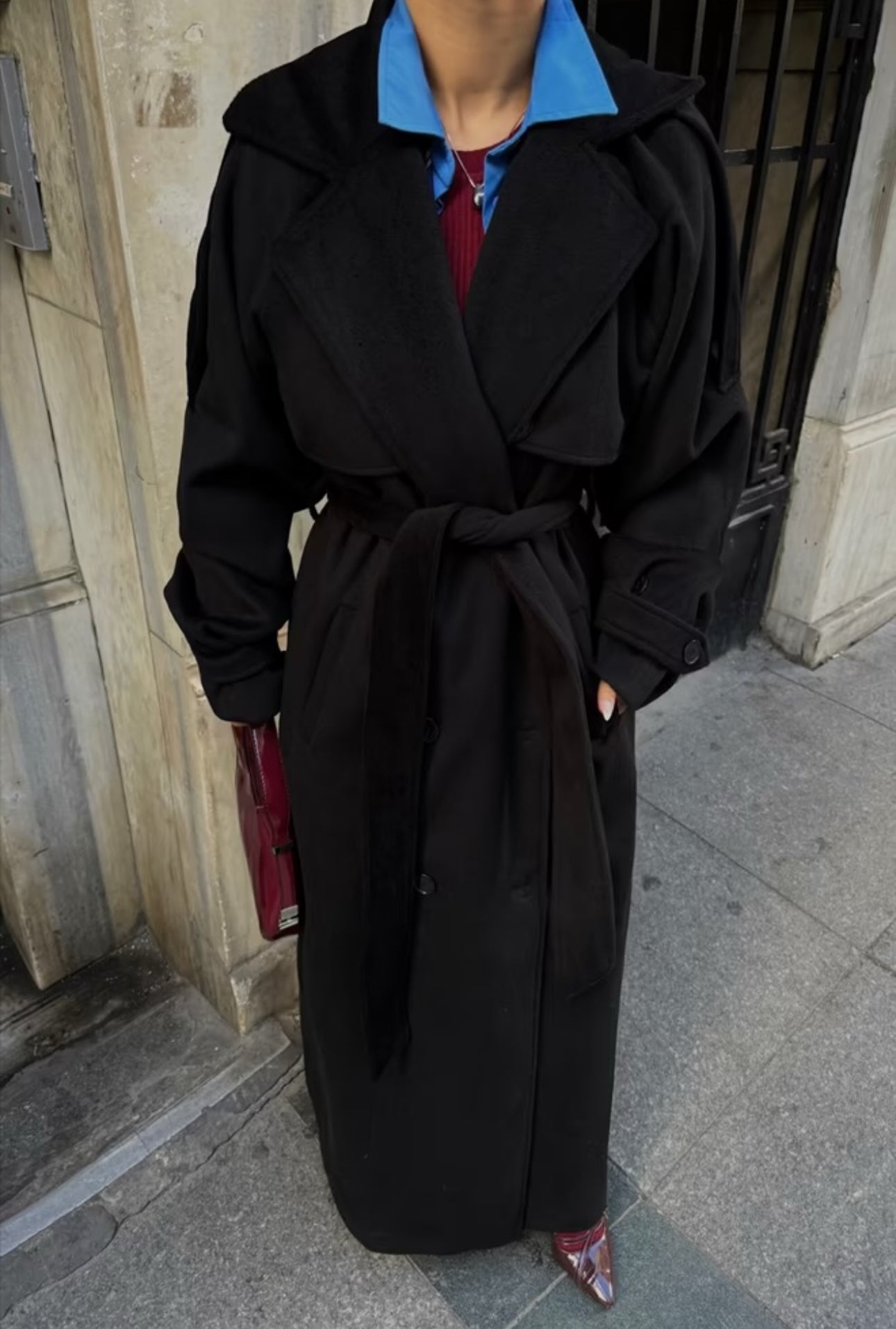 Oversized Long Coat Single Breasted