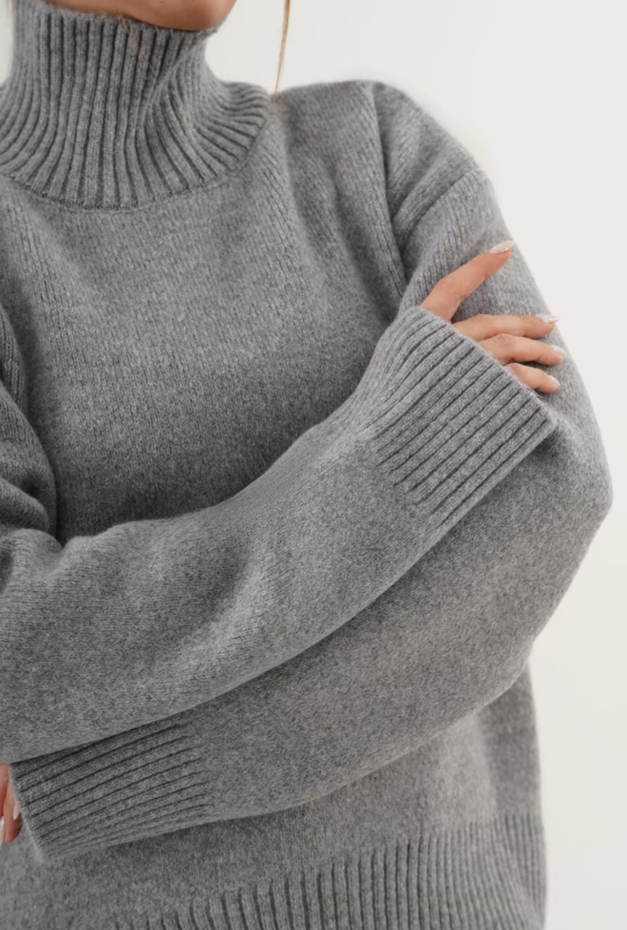 Turtleneck Sweater - Grey