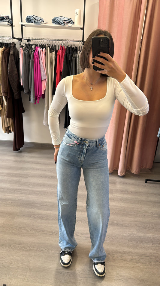 Basic Square Neck - White/Black