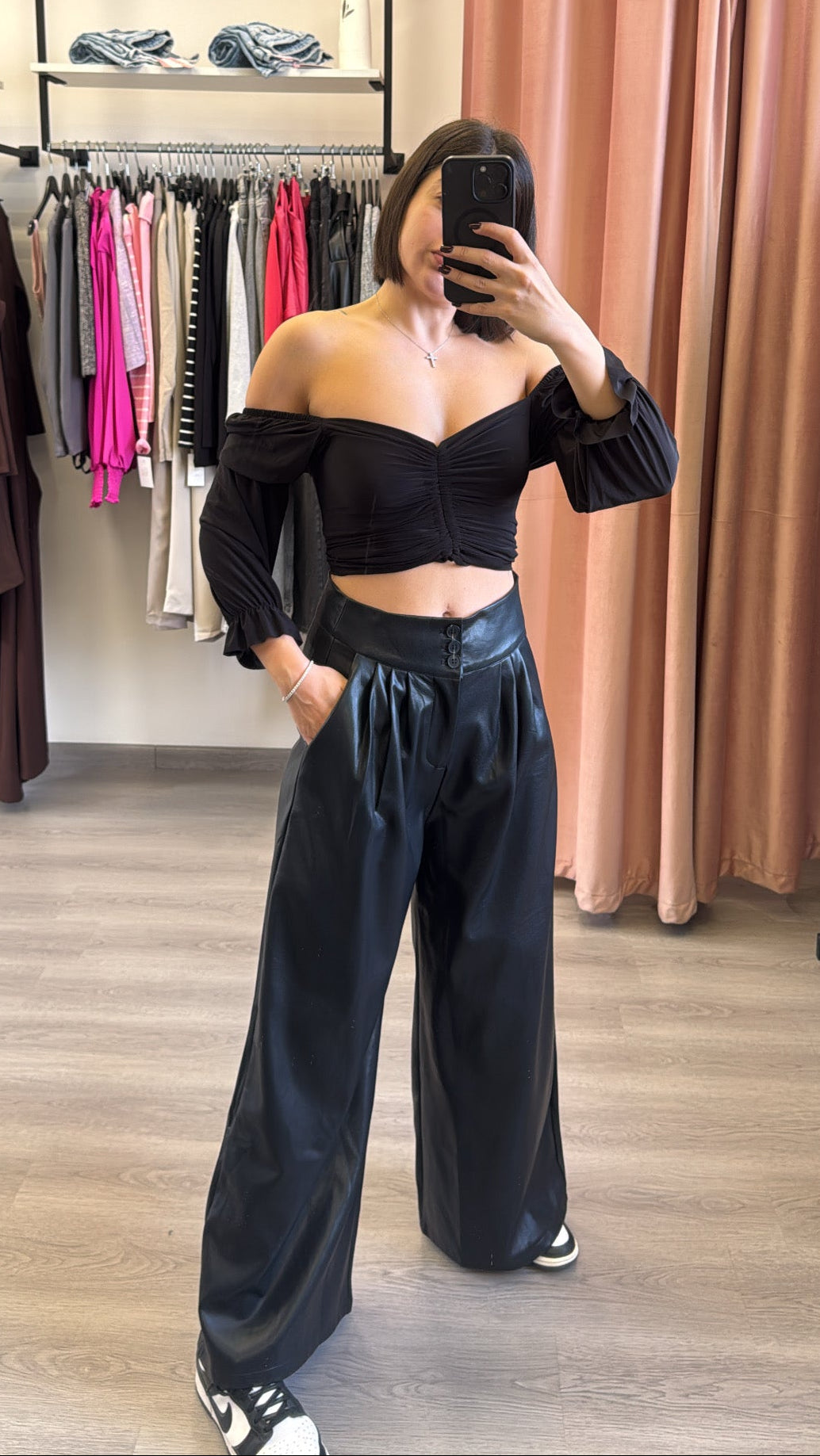 Leather Pant - Wide leg