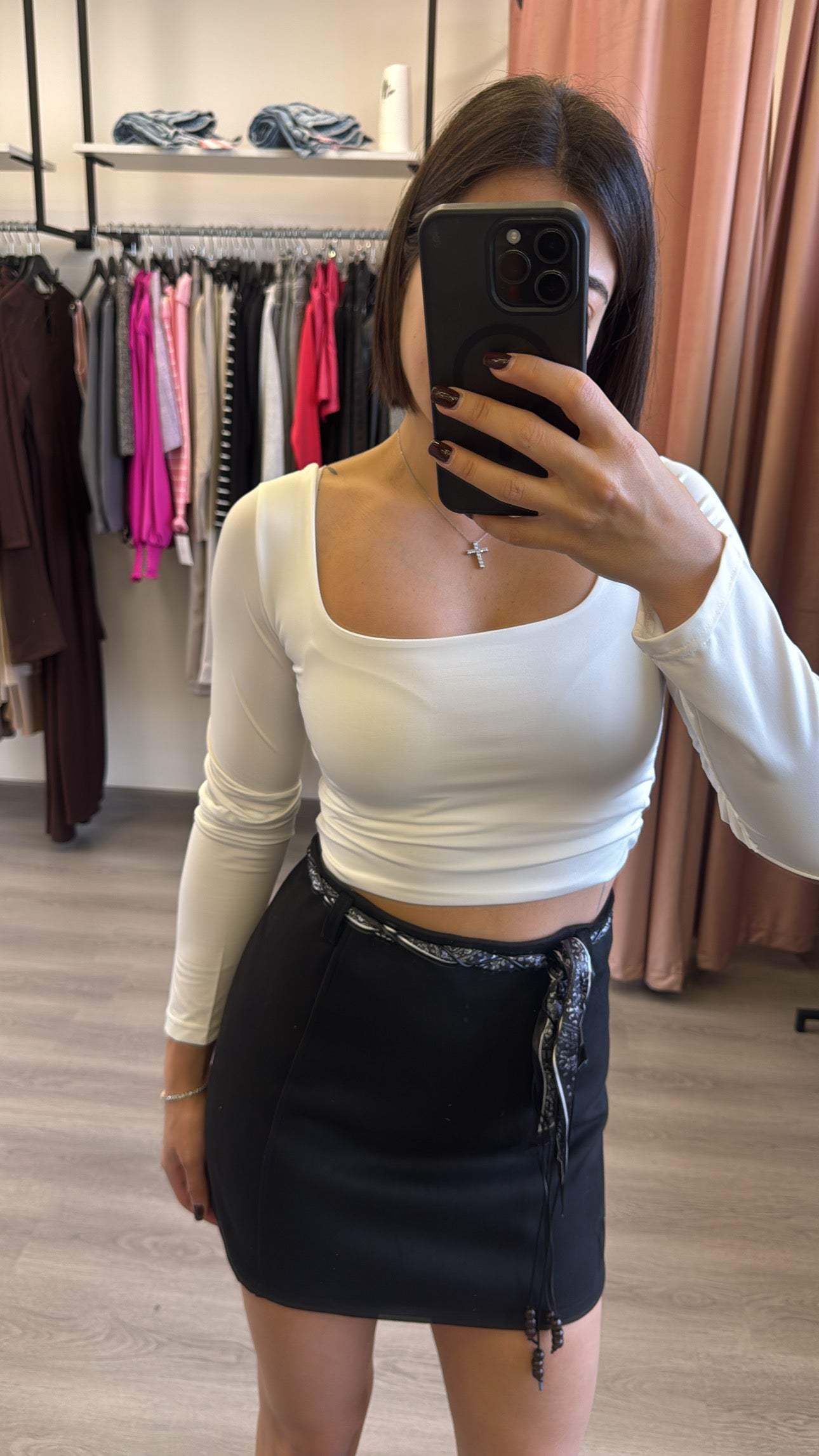 Mini Skirt -Suede Black