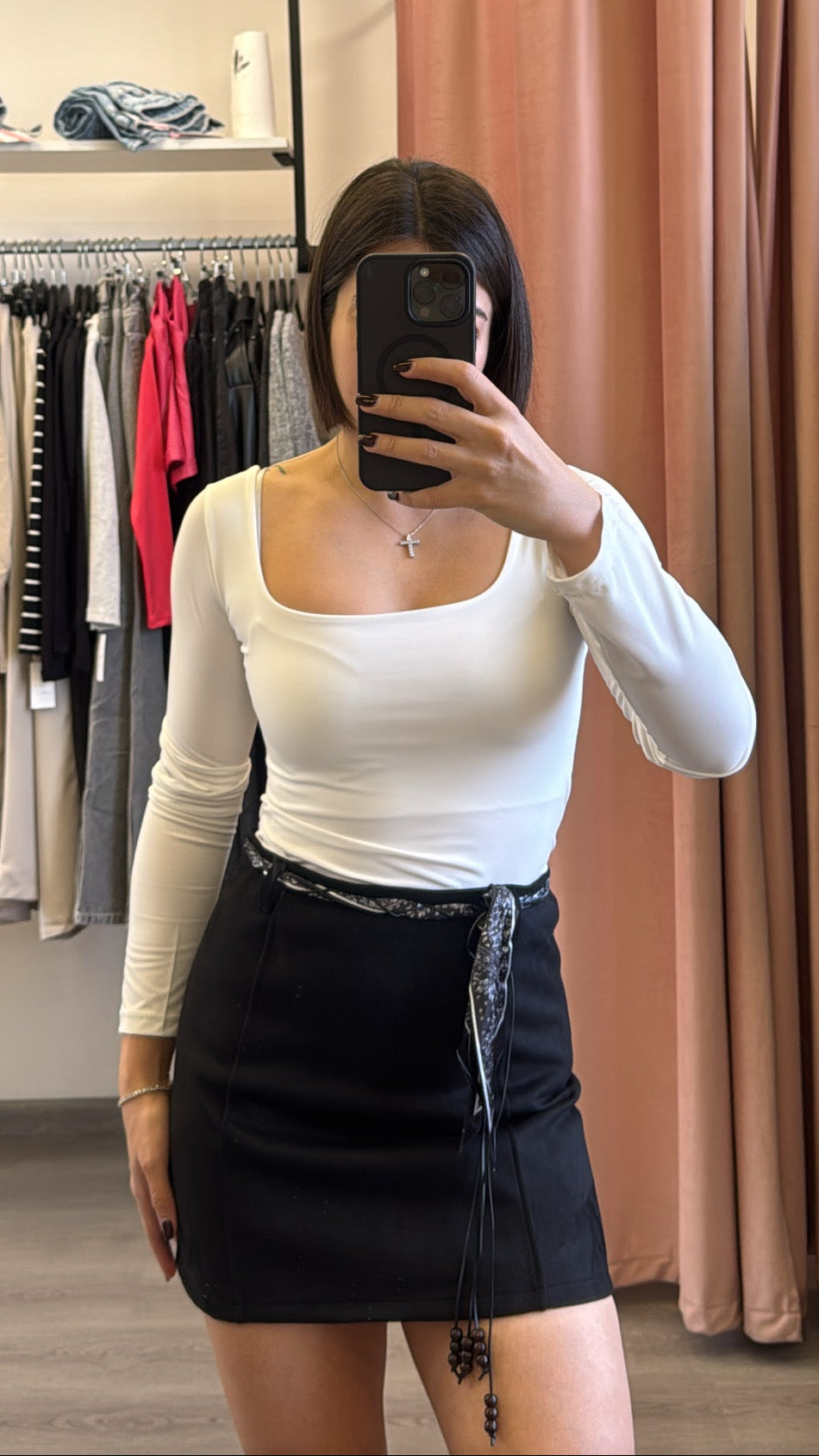 Mini Skirt -Suede Black