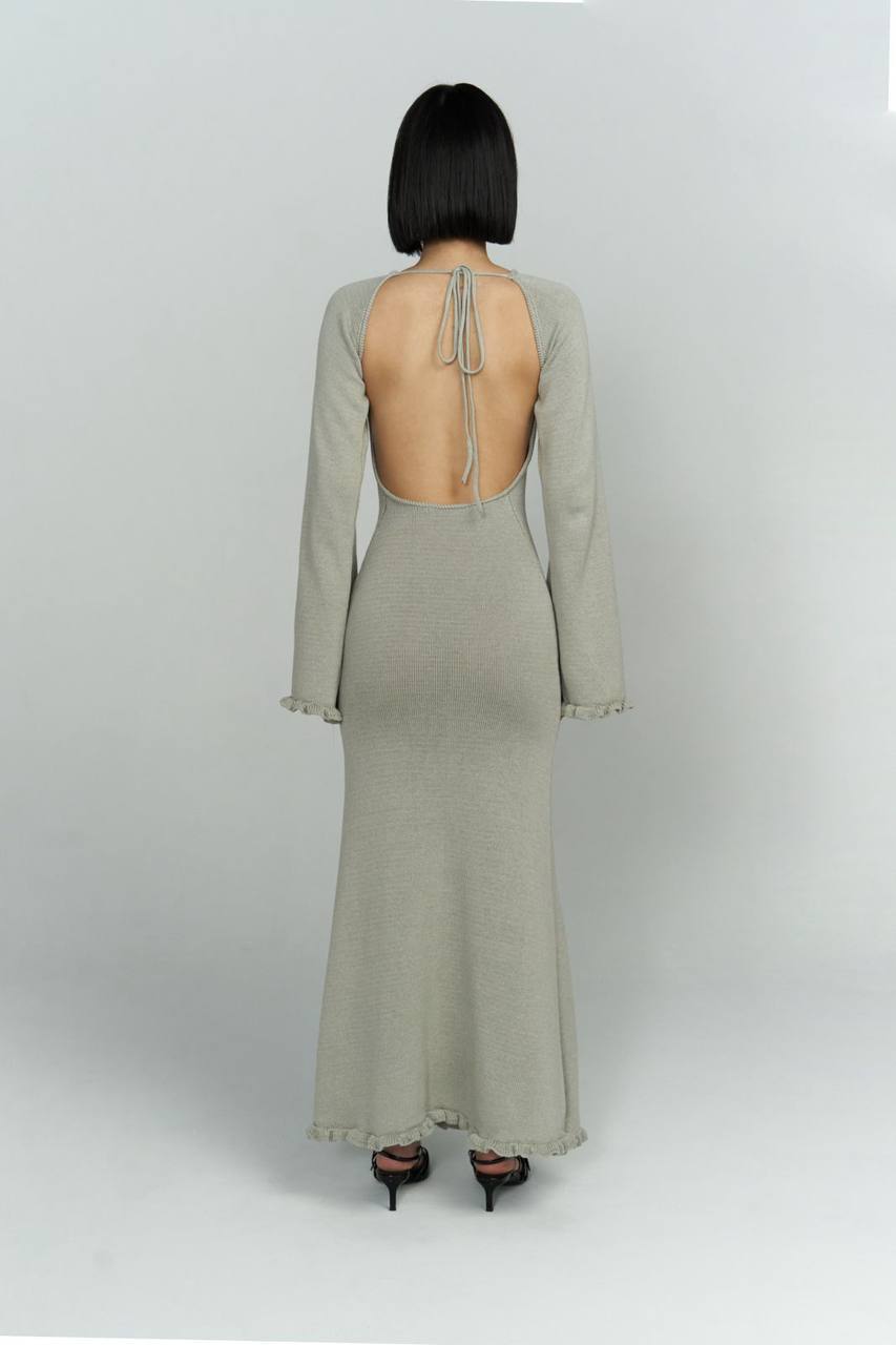 Knitwear Dress - Black/Beige