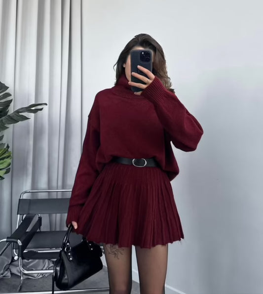 Turtleneck Knitwear Set