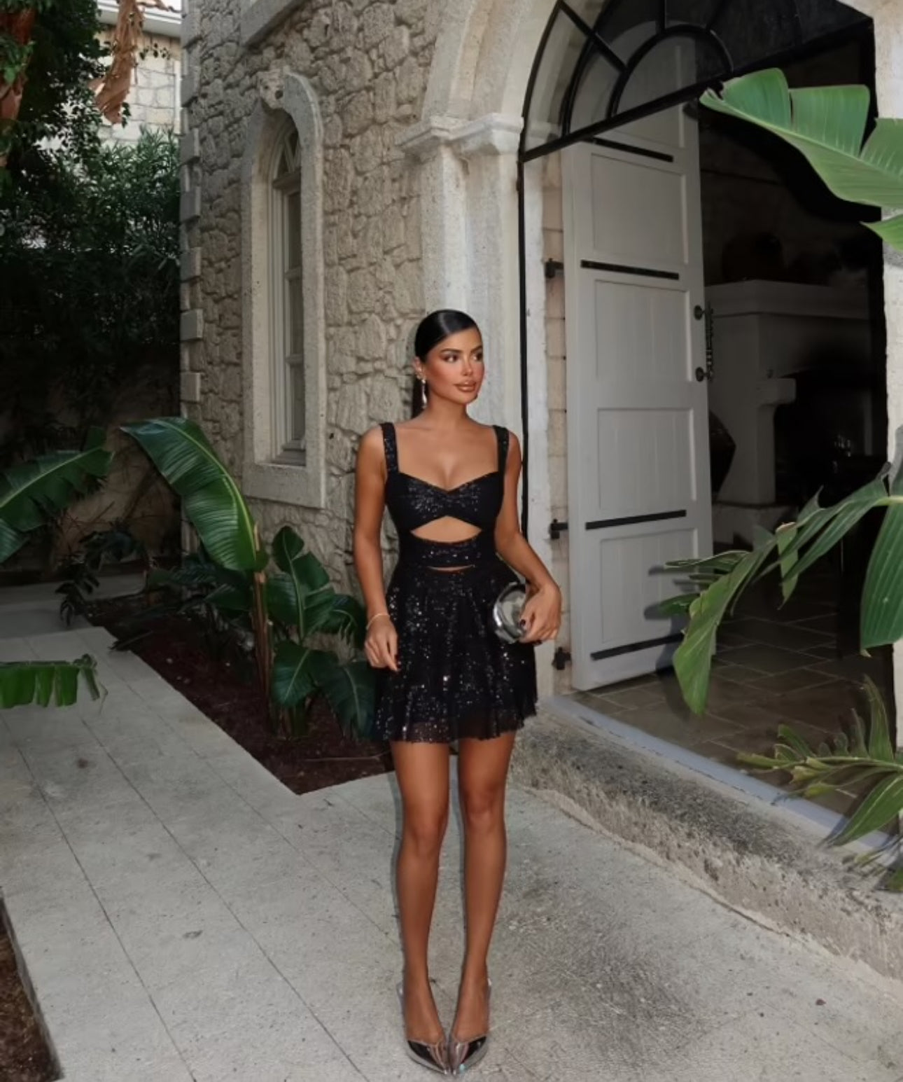 Mini Black Sequin Dress