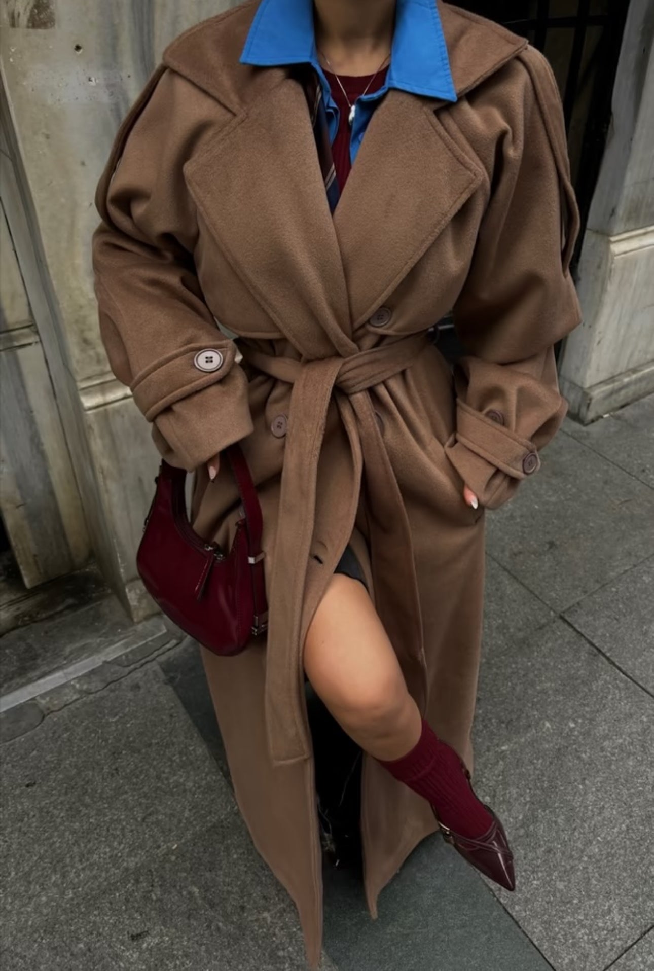Oversized Long Coat Single Breasted