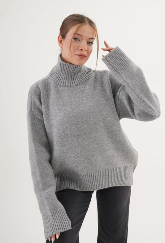 Turtleneck Sweater - Grey