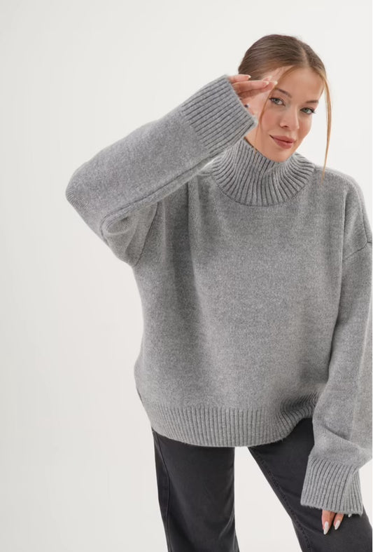 Turtleneck Sweater - Grey