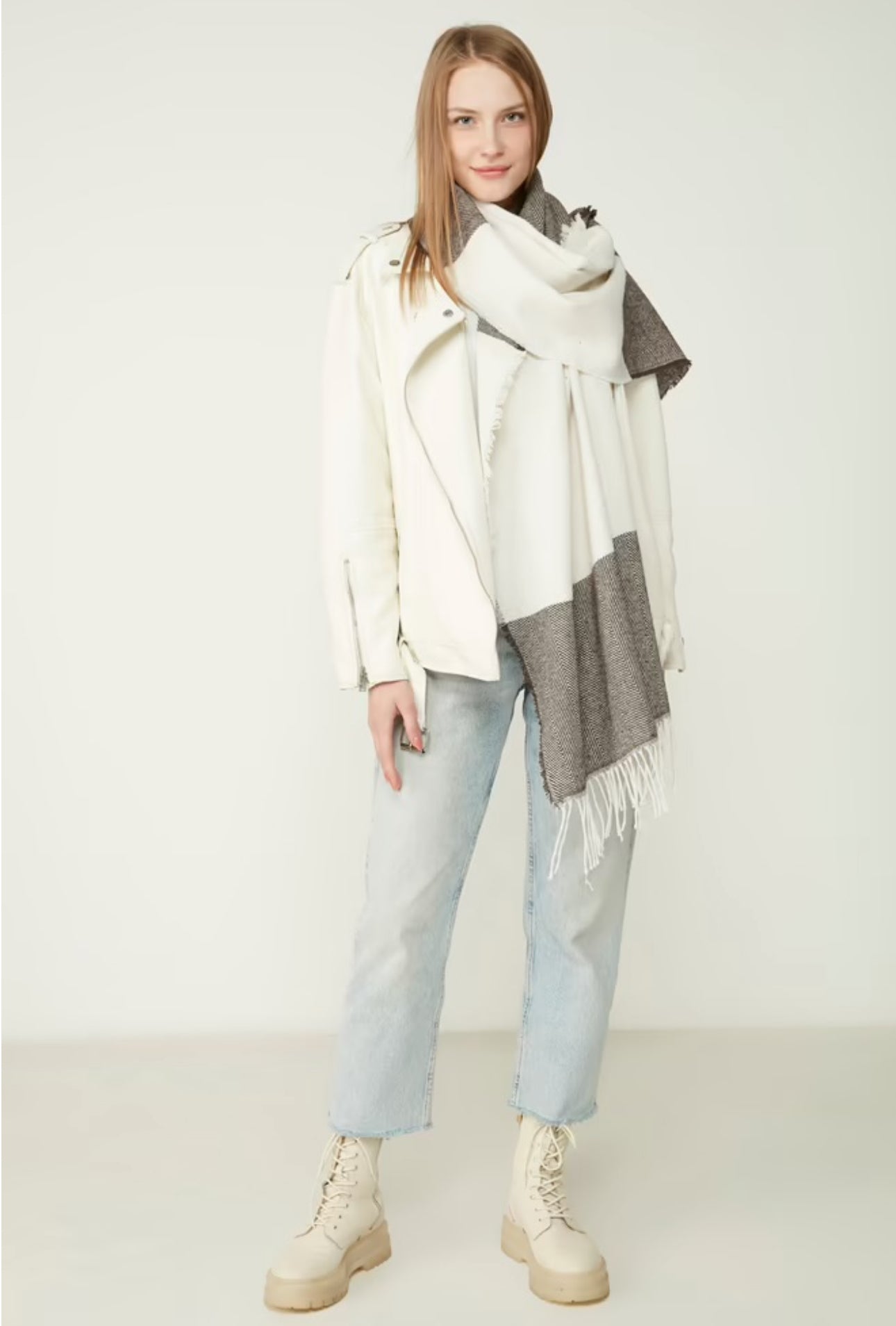 Scarf - Beige and Brown